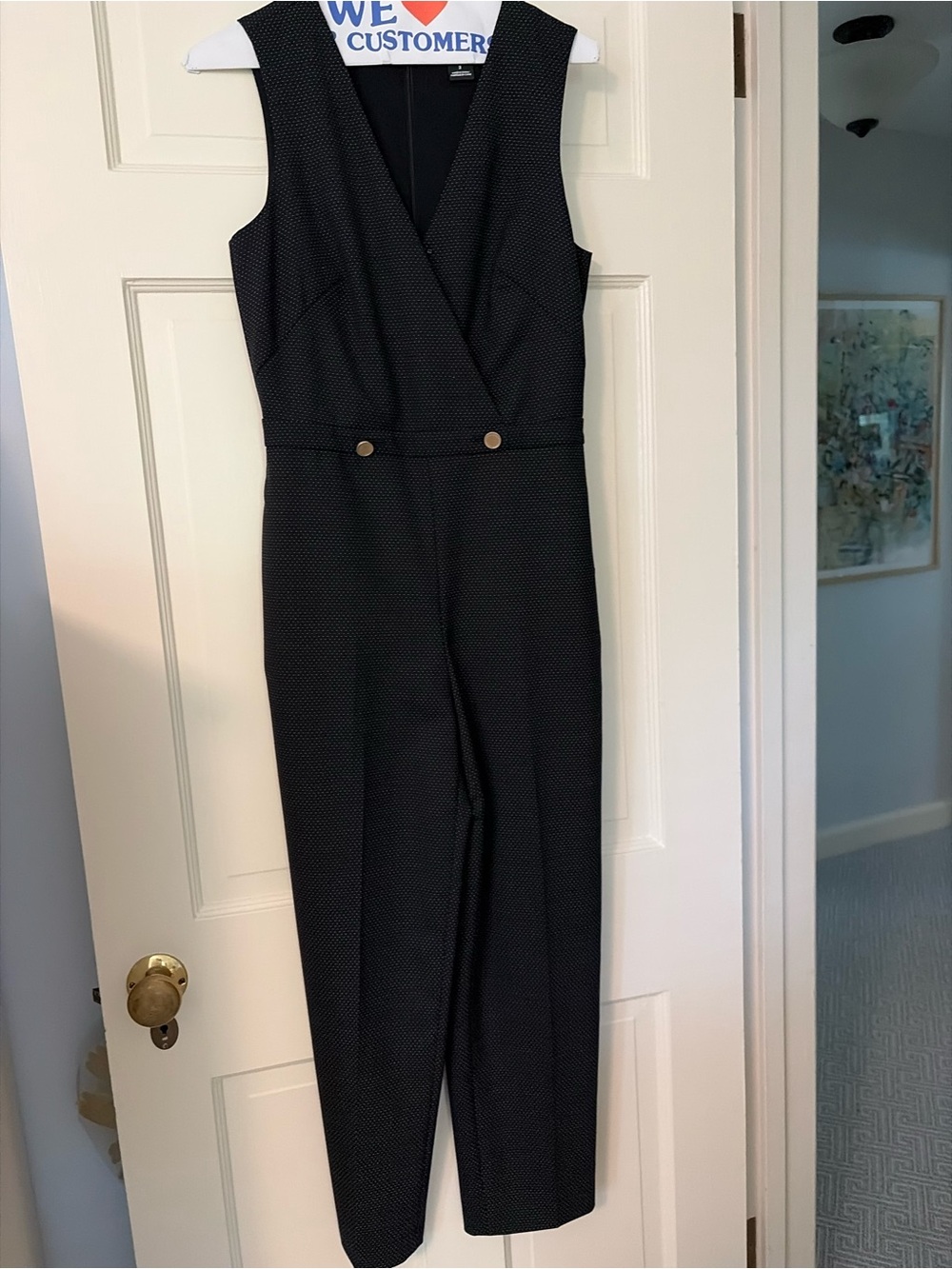 Club Monaco Dorothea Pin-Dot Cropped Pants Jumpsuit